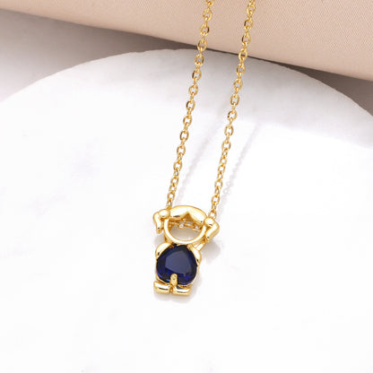 Hanging Pendant Necklace with Hearts – product view 11
