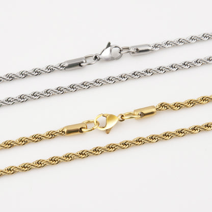 Twist Chain Titanium Steel Necklace – product view 5