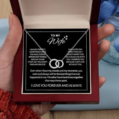Double Ring Interlocking Pendant Necklace – product view 9