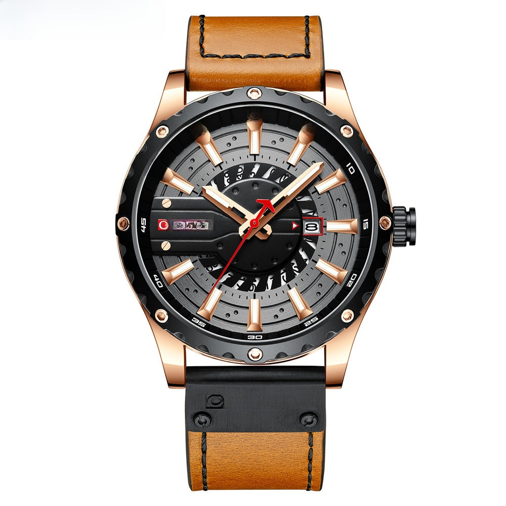 Curren Mens Calendar Leather Watch – Style 2 – product view 8