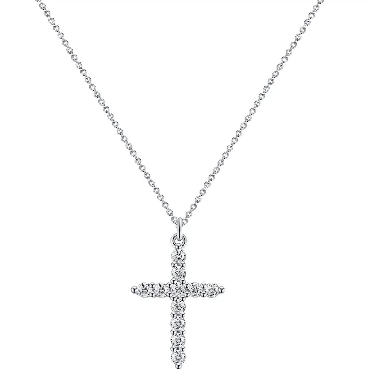 Women's Rotating Cross Crown Pendant Necklace – product view 5