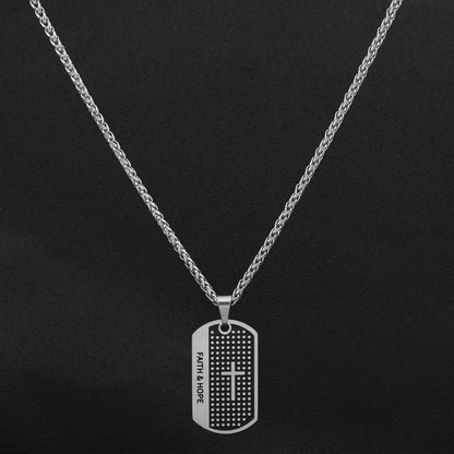 Crusader Titanium Steel Pendant Necklace – product view 1