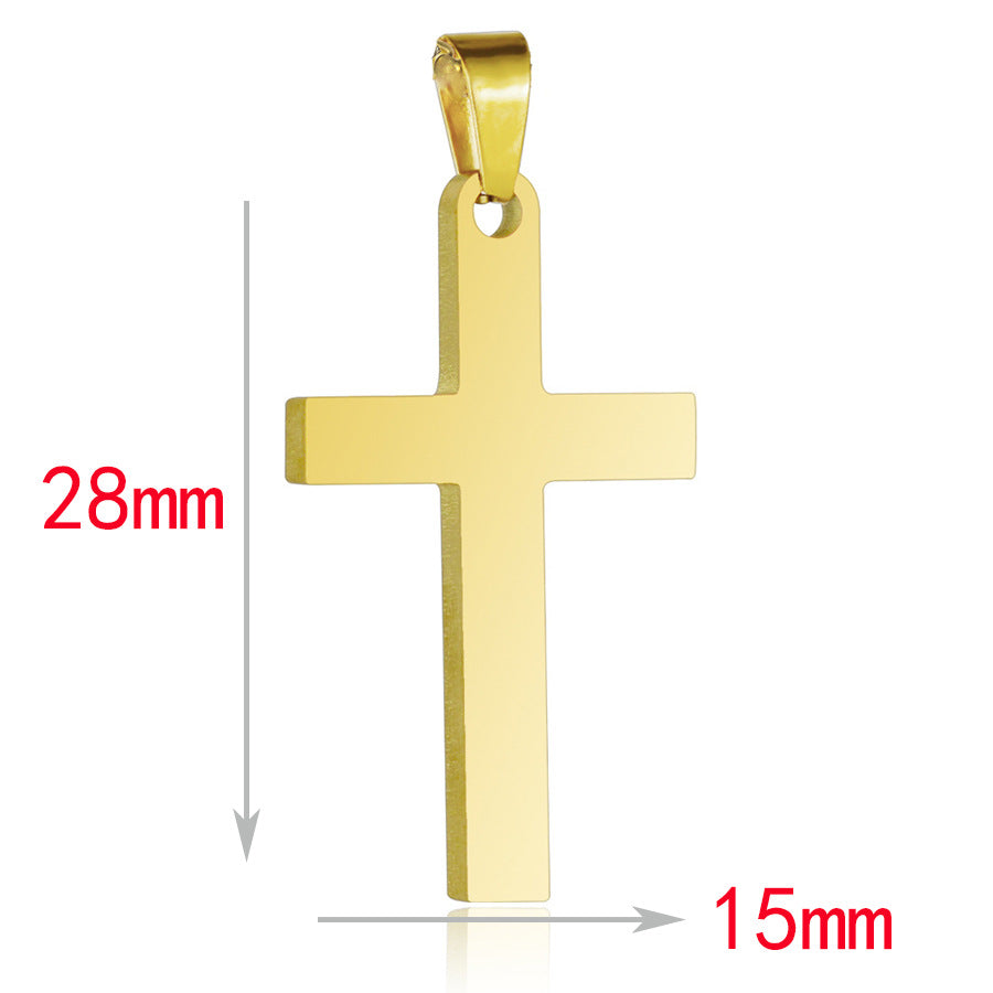 Stainless Steel Cross Pendant Necklace – product view 20