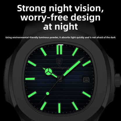 50m Waterproof Luminous Quartz Watch – Stainless Steel