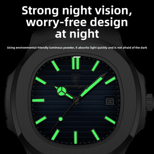 50m Waterproof Luminous Quartz Watch – Stainless Steel