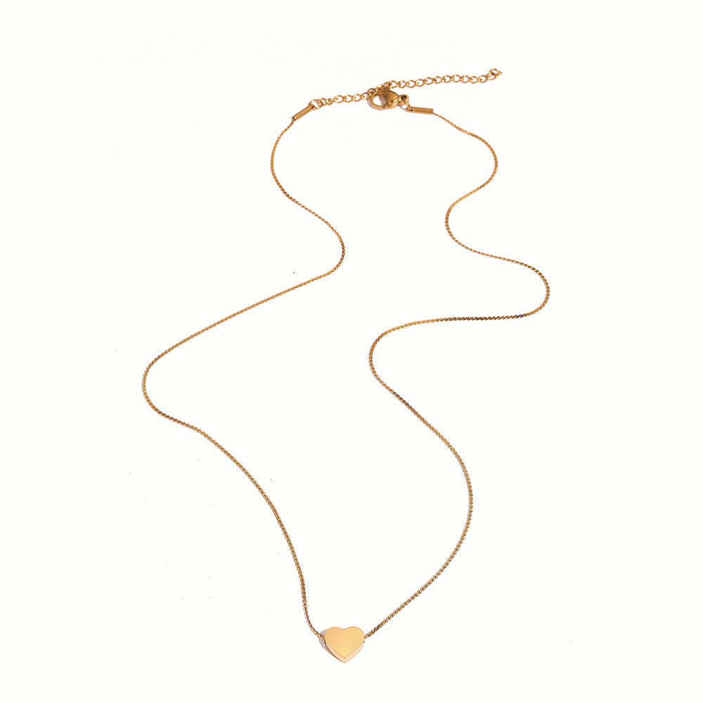 Minimalist Stainless Steel Heart Necklace – product view 4