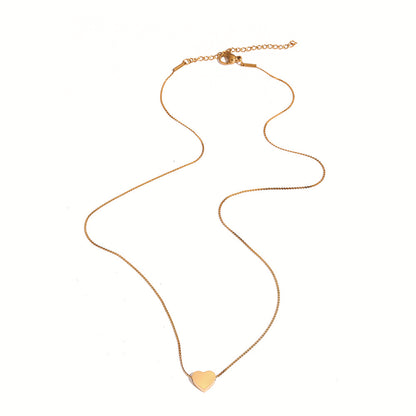 Minimalist Stainless Steel Heart Necklace – product view 4