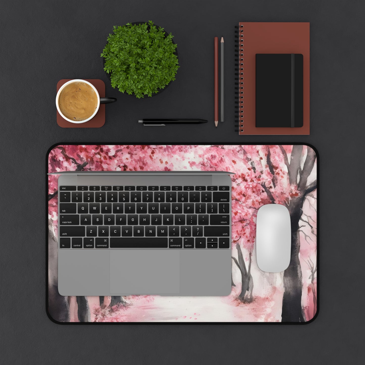 Cherry Blossom Path Desk Mat | Pink Sakura Mouse Pad