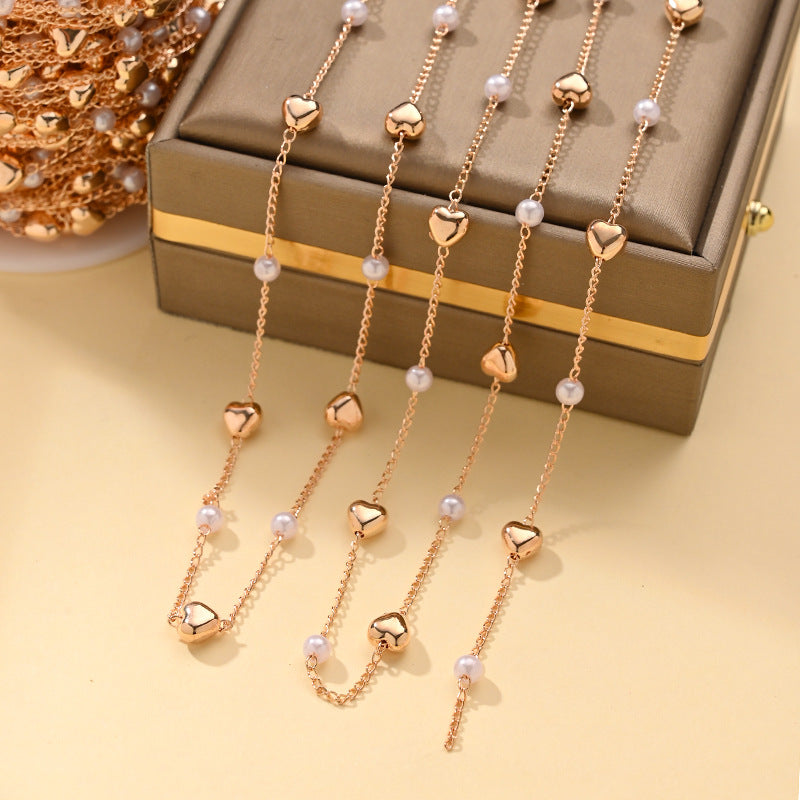 Imitation Pearl Chain Necklace – product view 1