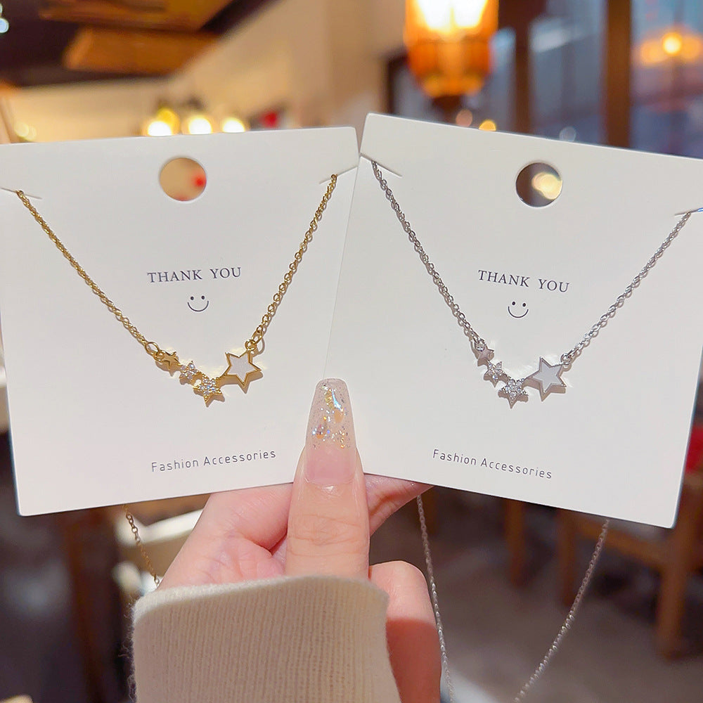 Geometric Crystal Star Pendant Necklace – product view 4