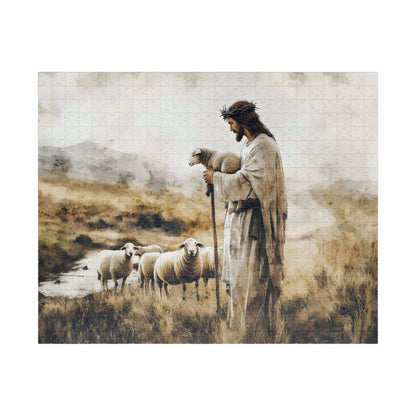 Jesus Shepherd and Sheep Christian Puzzle — alternate puzzle product image 3