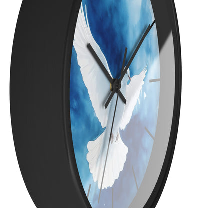 White Dove Blue Sky Wall Clock — alternate clock product image 3