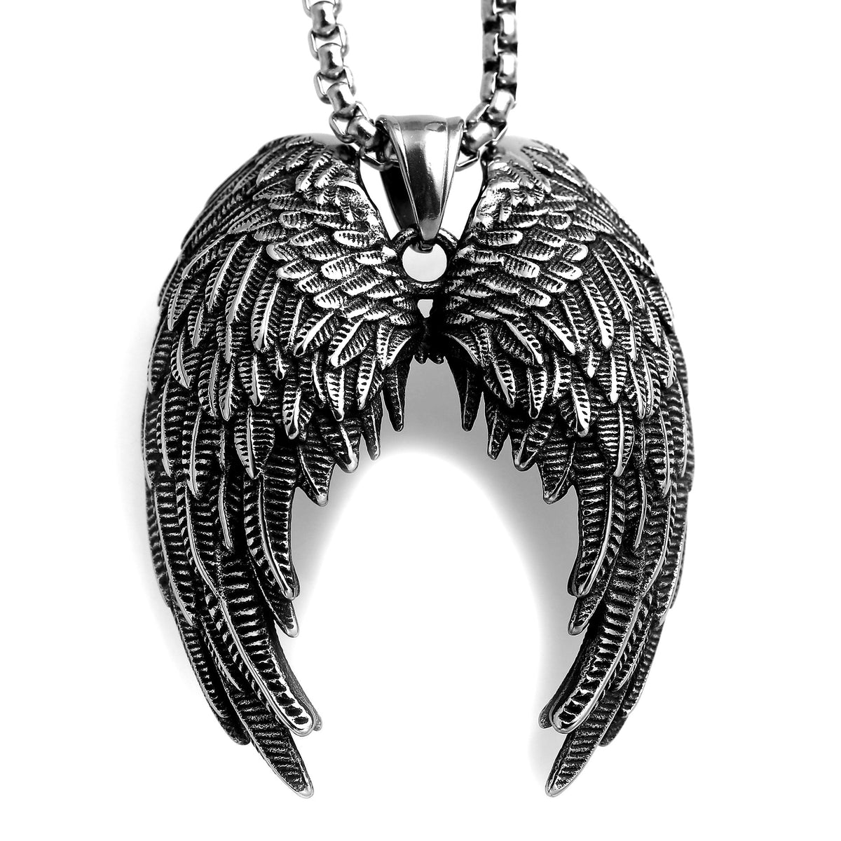 Angel Wings Pendant Necklace Titanium Steel – product view 3