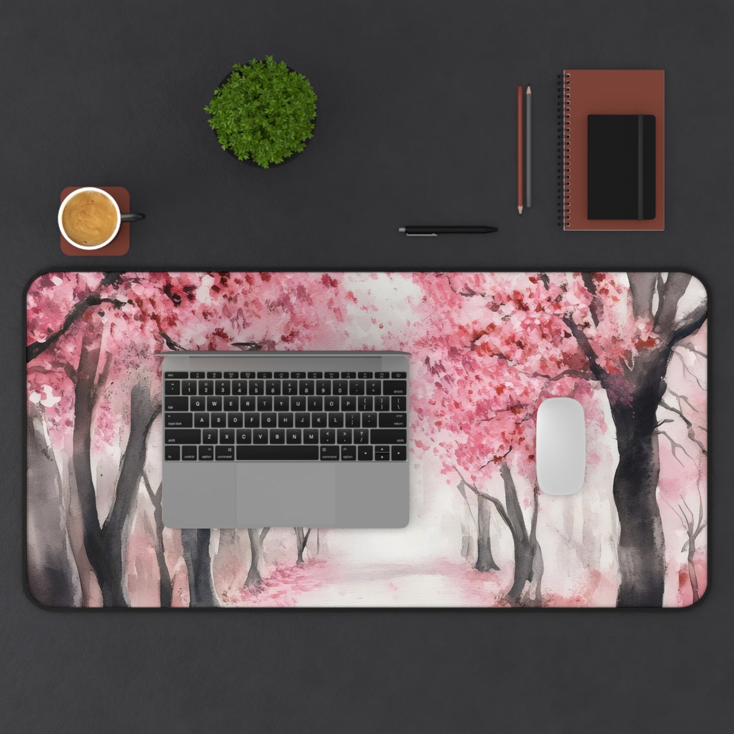 Cherry Blossom Path Desk Mat | Pink Sakura Mouse Pad