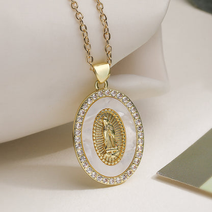 Geometric Crystal Pendant Necklace – product view 5