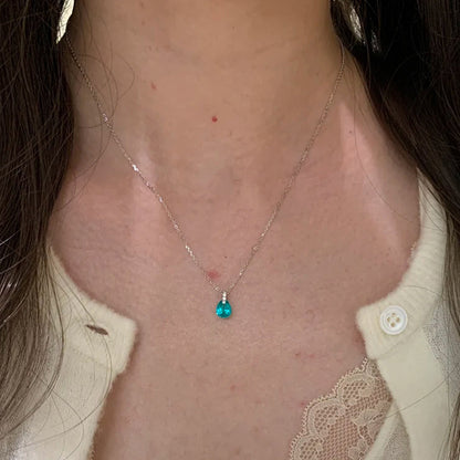 Blue Water Drop Ultra-fine Necklace – product view 3