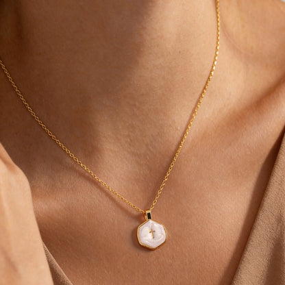 Irregular Round Cross Pendant Necklace – product view 3