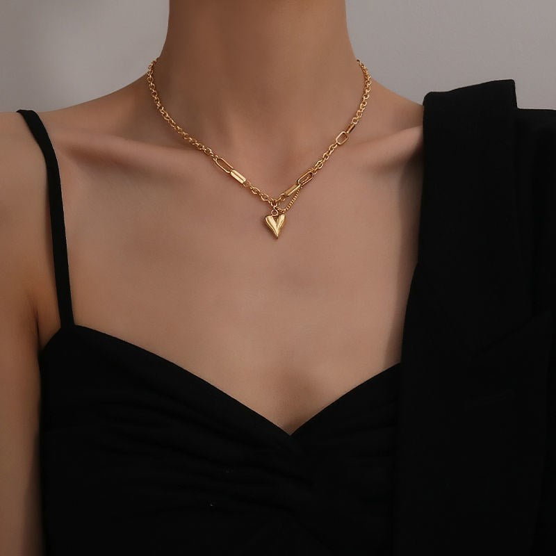 Heart Shape Titanium Steel Necklace – product view 5