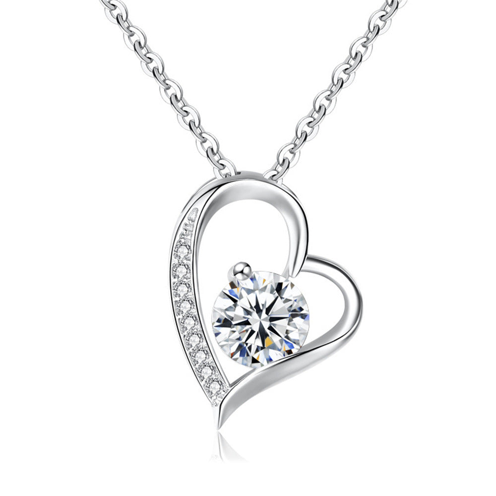 Crystal Heart Pendant Necklace – product view 4