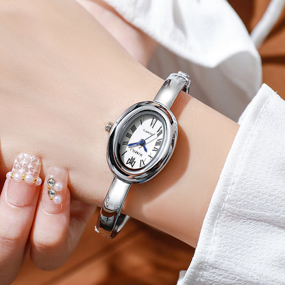 Oval Stainless Steel Quartz Watch – product view 2