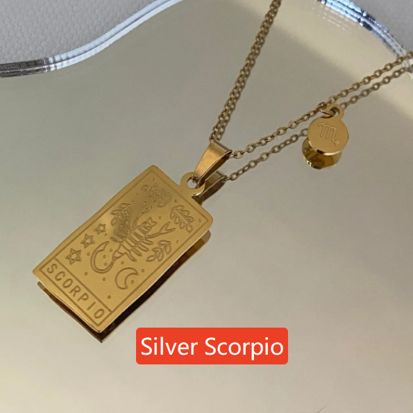 Zodiac Titanium Steel Clavicle Necklace – product view 27