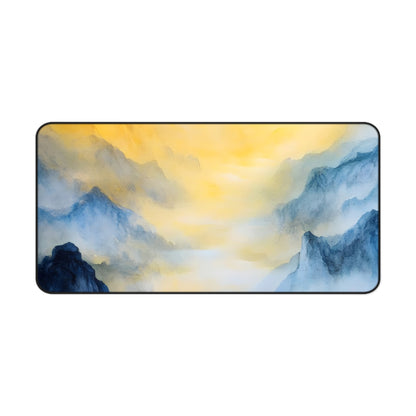 Sunrise Mountain Mist Watercolor Desk Mat — alternate desk mat product image 3