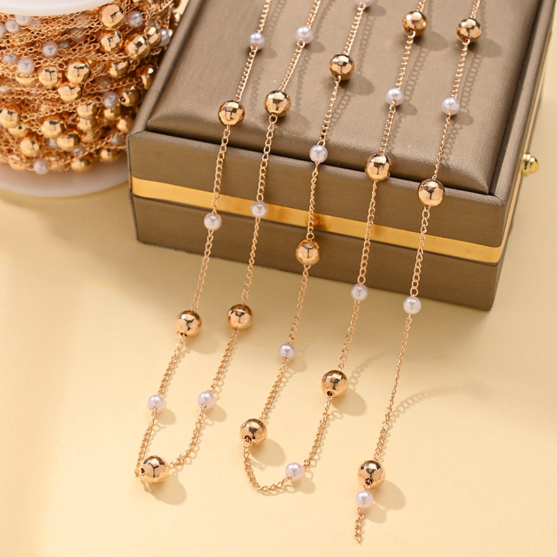 Imitation Pearl Chain Necklace – product view 5