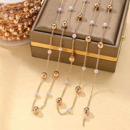 Imitation Pearl Chain Necklace – product view 5