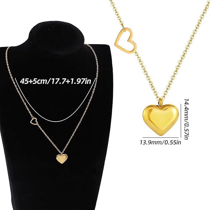 Women's Rose Gold-Tone Heart Necklace – product view 2