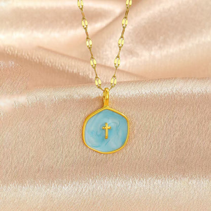 Octagonal Cross Pendant Necklace – product view 2