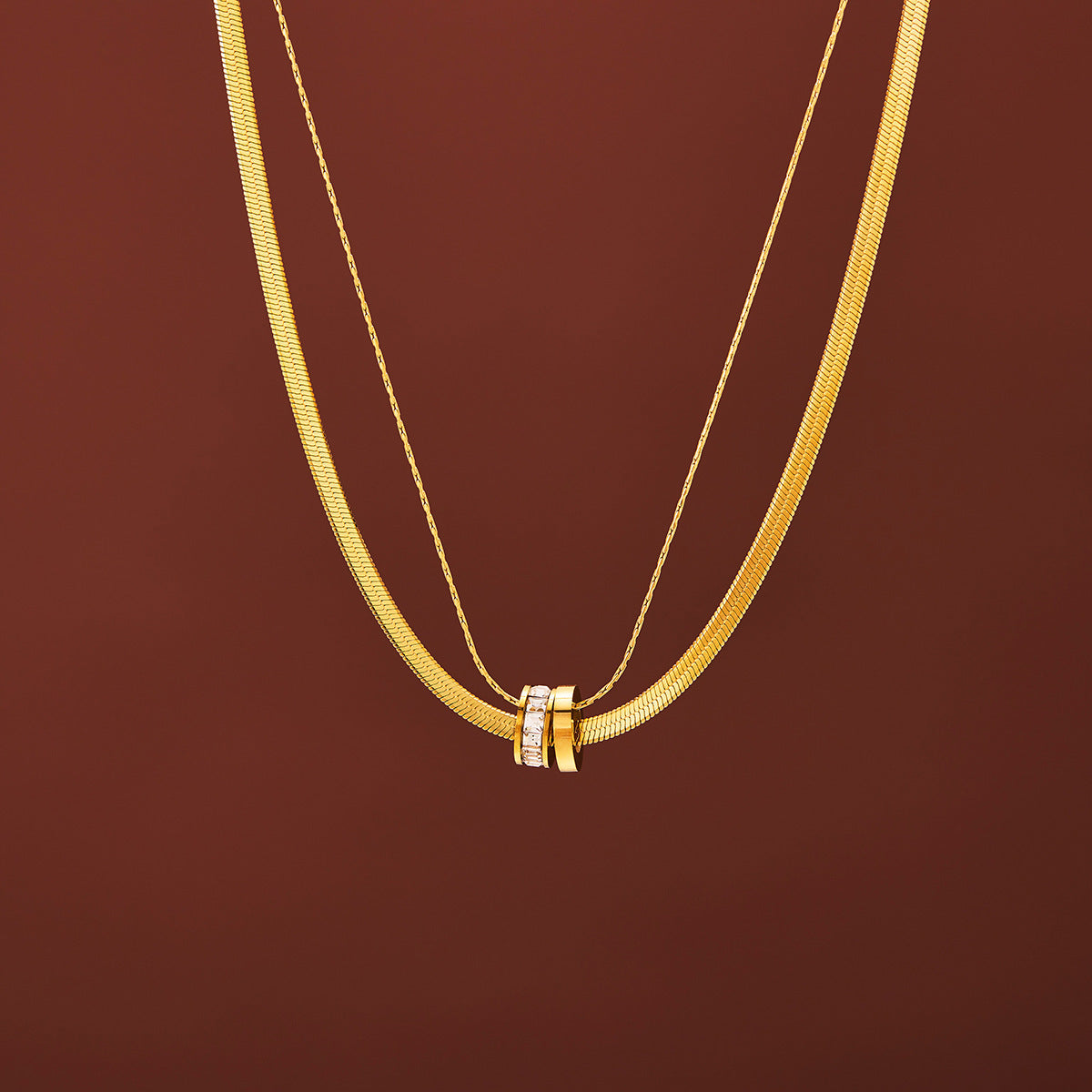 Minimalist Titanium Steel Clavicle Necklace – product view 15
