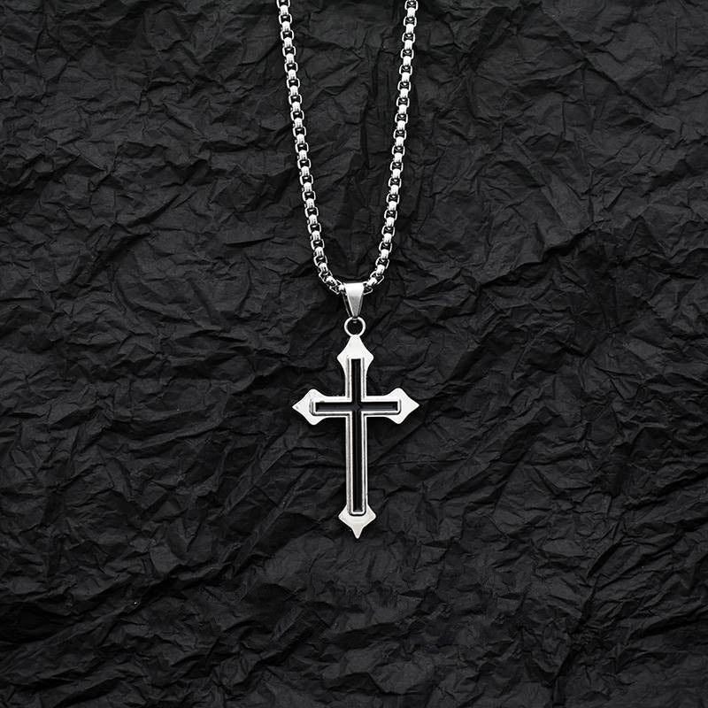 Chinese-style Cross Pendant Necklace – product view 6