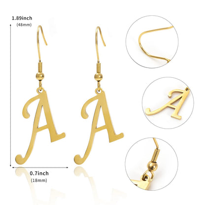 Personalized Initial Letter Earrings – product view 3