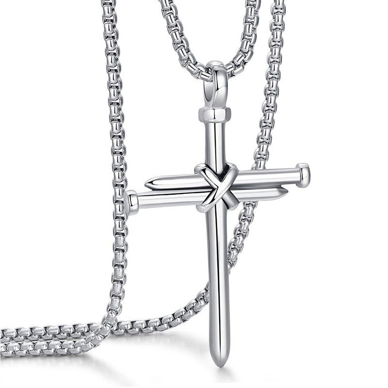 Minimalist Stainless Steel Cross Necklace – product view 6