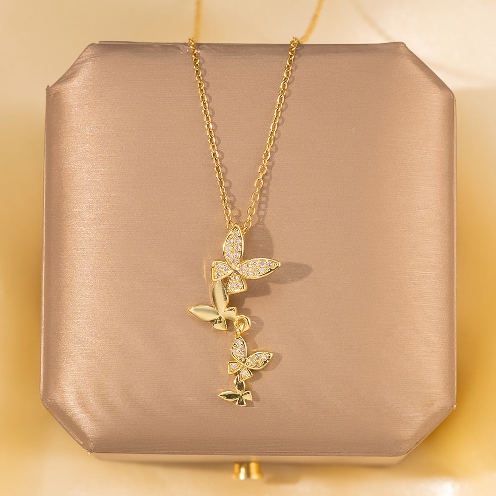 Minimalist Titanium Steel Clavicle Necklace – product view 3