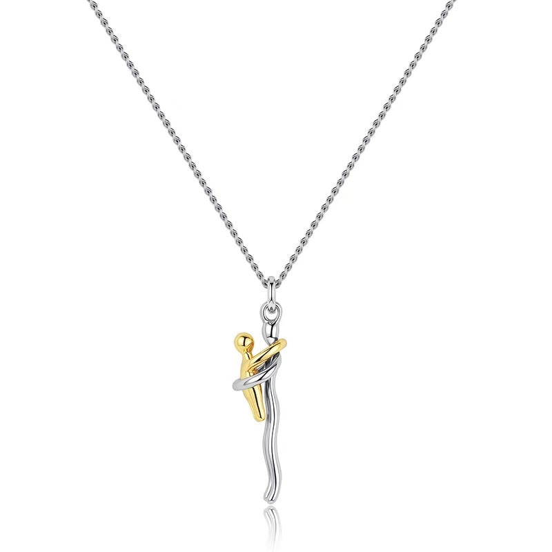 Two-Tone Family Embrace Pendant Necklace – product view 6