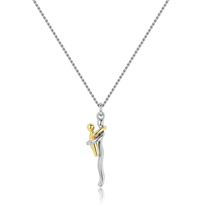 Two-Tone Family Embrace Pendant Necklace – product view 6