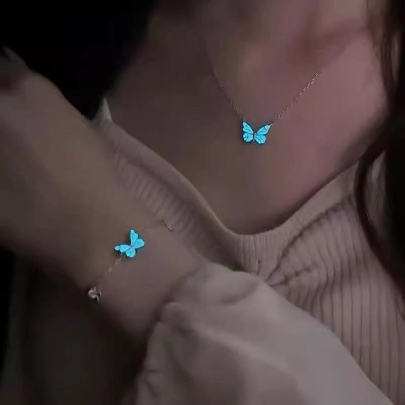 Luminous Butterfly Necklace Bracelet Set – product view 1