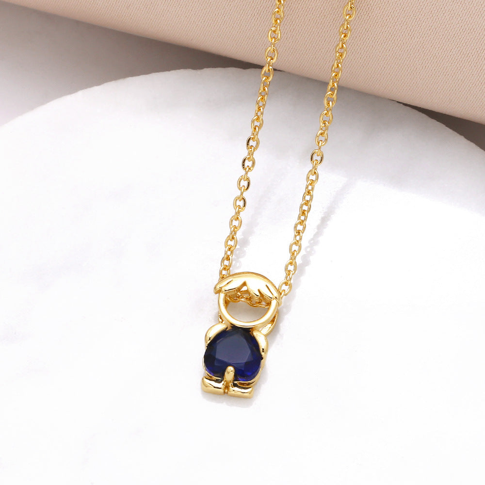 Hanging Pendant Necklace with Hearts – product view 18