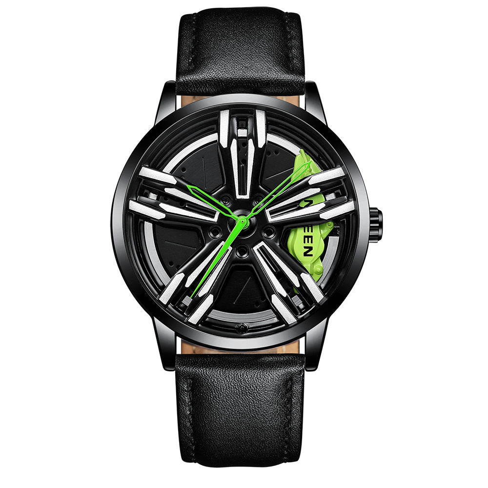 Rotating hub nightlight watch