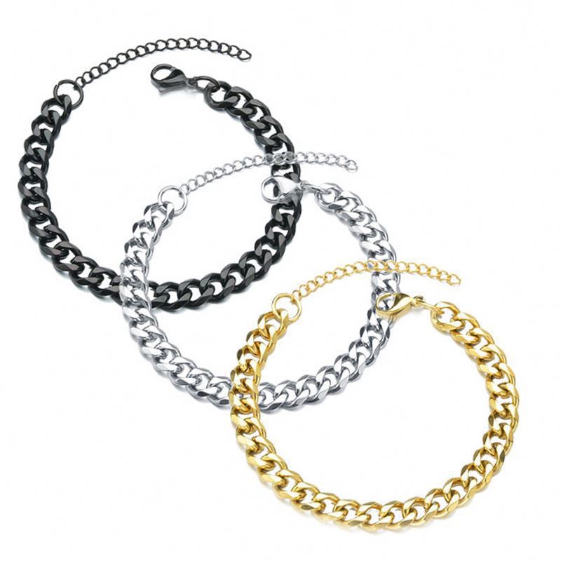 Stainless Steel Cuban Chain Jewelry Set – product view 4