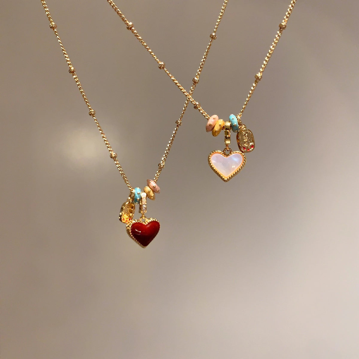 Red Glaze Heart Pendant Necklace – product view 4