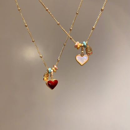 Red Glaze Heart Pendant Necklace – product view 4