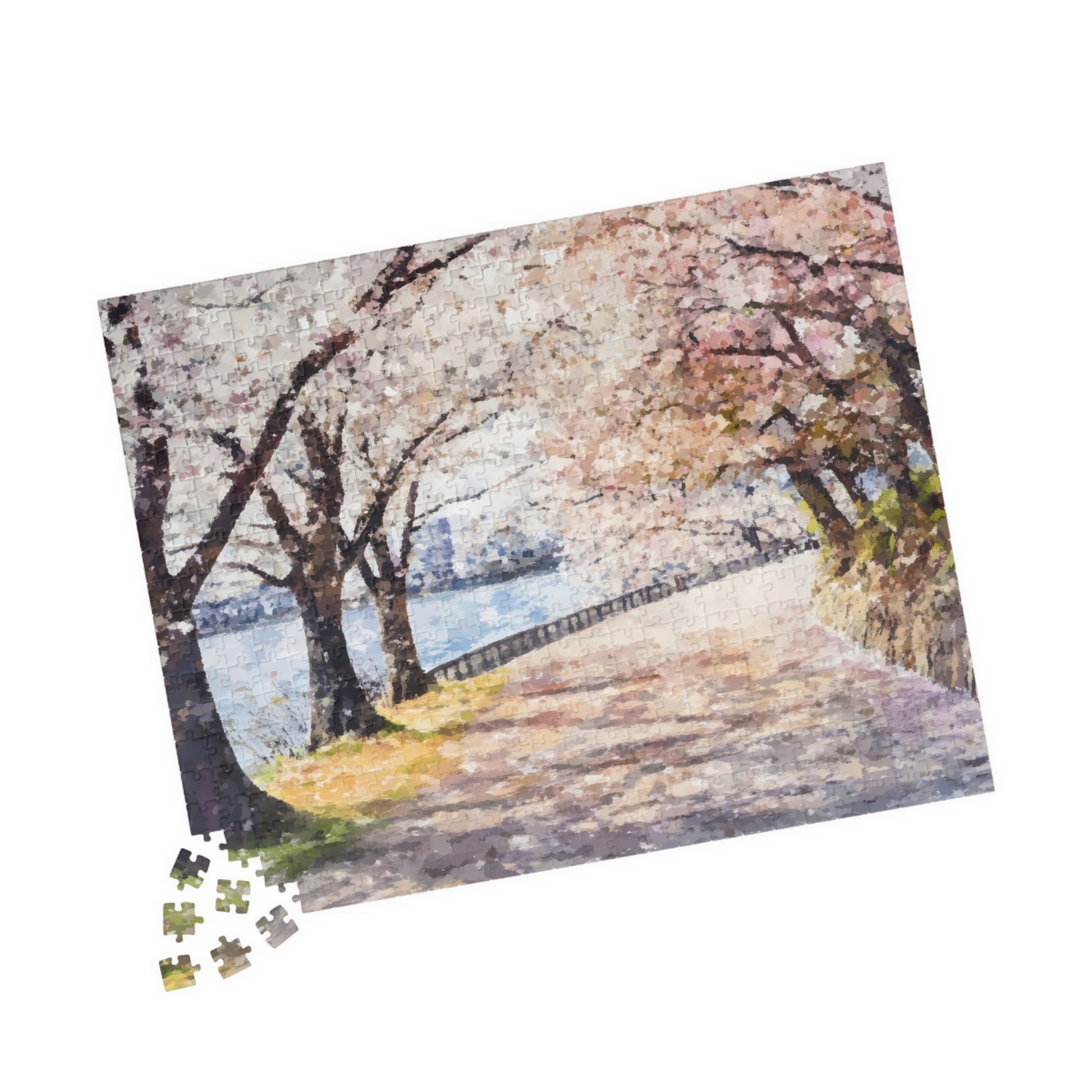 Cherry Blossom Path Spring Jigsaw Puzzle — alternate puzzle product image 12