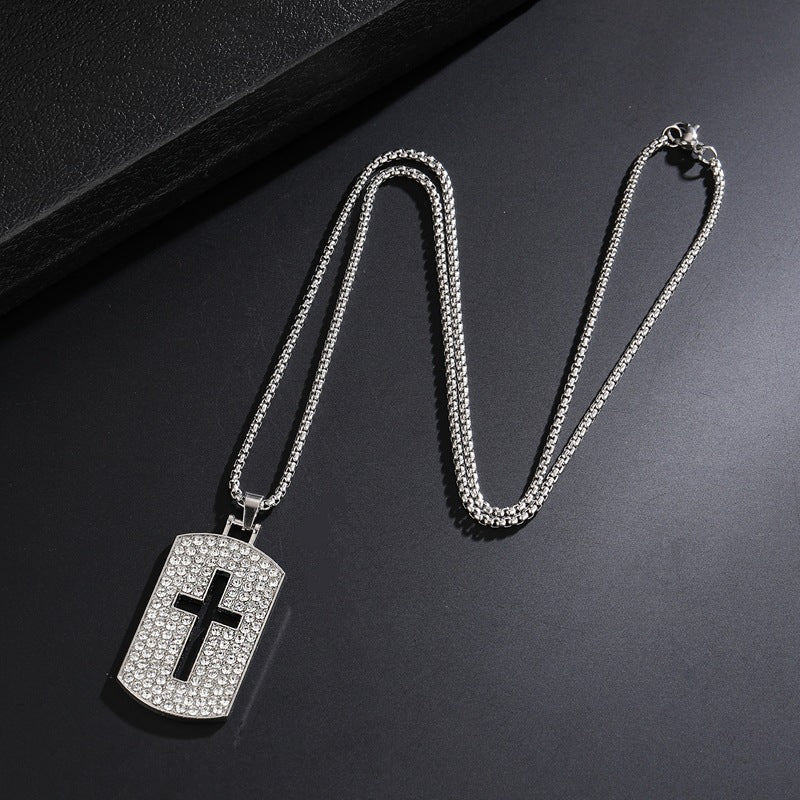 Crystal-Accent Cross Pendant Necklace – product view 6