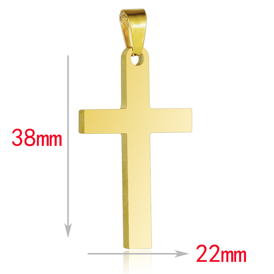 Stainless Steel Cross Pendant Necklace – product view 18