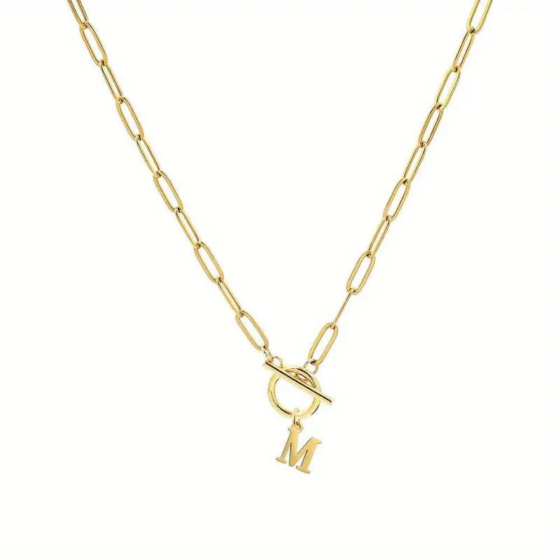Initial Paperclip Chain Necklace – product view 17