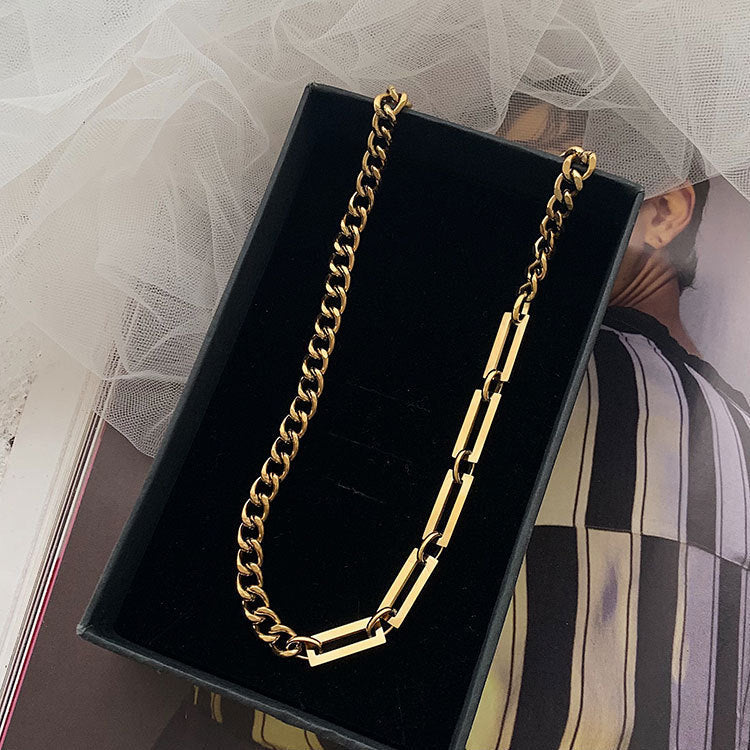 Minimalist Titanium Steel Clavicle Necklace – product view 18