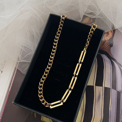 Minimalist Titanium Steel Clavicle Necklace – product view 18