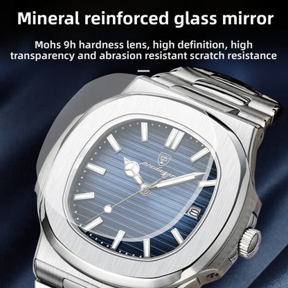 50m Waterproof Luminous Quartz Watch – Stainless Steel